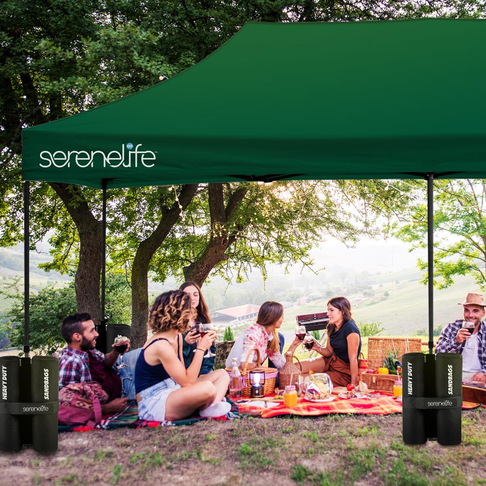 Pop Up Canopy Tent 10x20 Waterproof UV Protection Forest Green