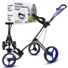Foldable 3-Wheel Golf Cart, Easy Storage, Steel Frame, Quick Brake