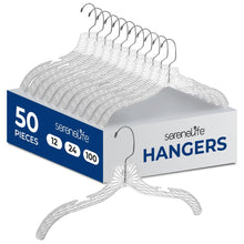 50-Pack Transparent Non-Slip Hangers - Space-Saving, Swivel Hook