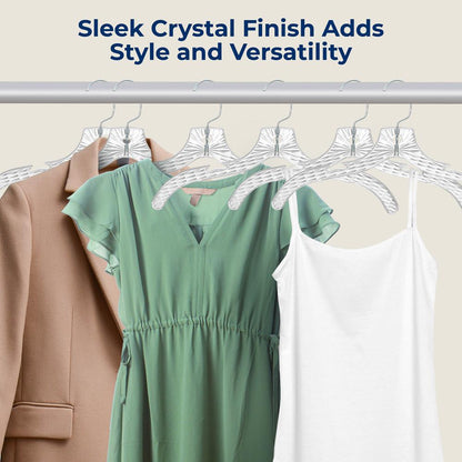 50-Pack Transparent Non-Slip Hangers - Space-Saving, Swivel Hook