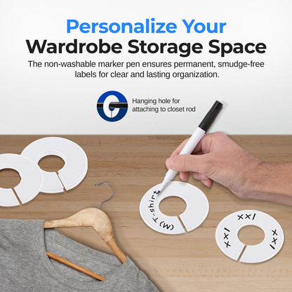 10-Piece White Plastic Hanger Dividers - Organize Closet - Sturdy PP