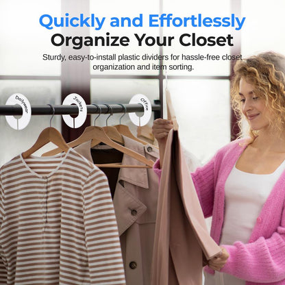 10-Piece White Plastic Hanger Dividers - Organize Closet - Sturdy PP