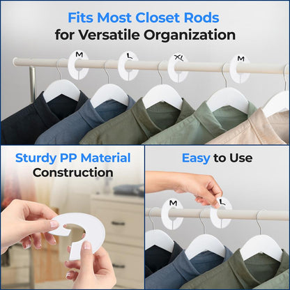 10-Piece White Plastic Hanger Dividers - Organize Closet - Sturdy PP