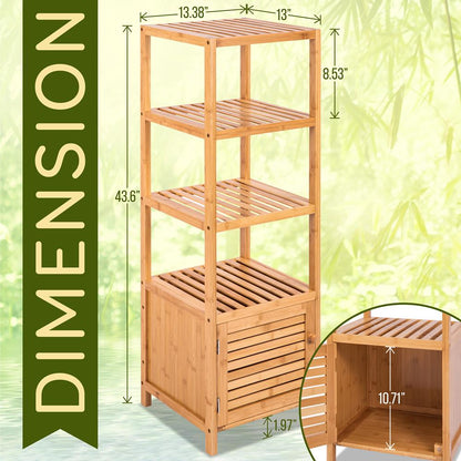 5 Tier Bamboo Storage Cabinet Shelf