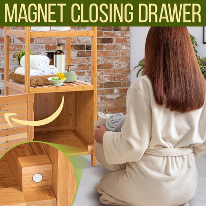 5 Tier Bamboo Storage Cabinet Shelf