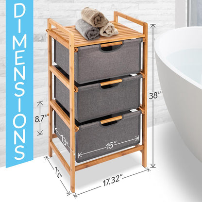 product image number 2 for SereneLife Bamboo Shelf With Storage Hamper