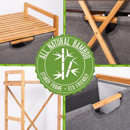 product image number 3 for SereneLife Bamboo Shelf With Storage Hamper