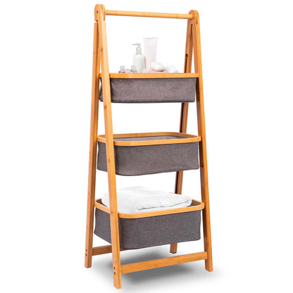 product image number 1 for SereneLife Bamboo Shelf With Storage Hamper