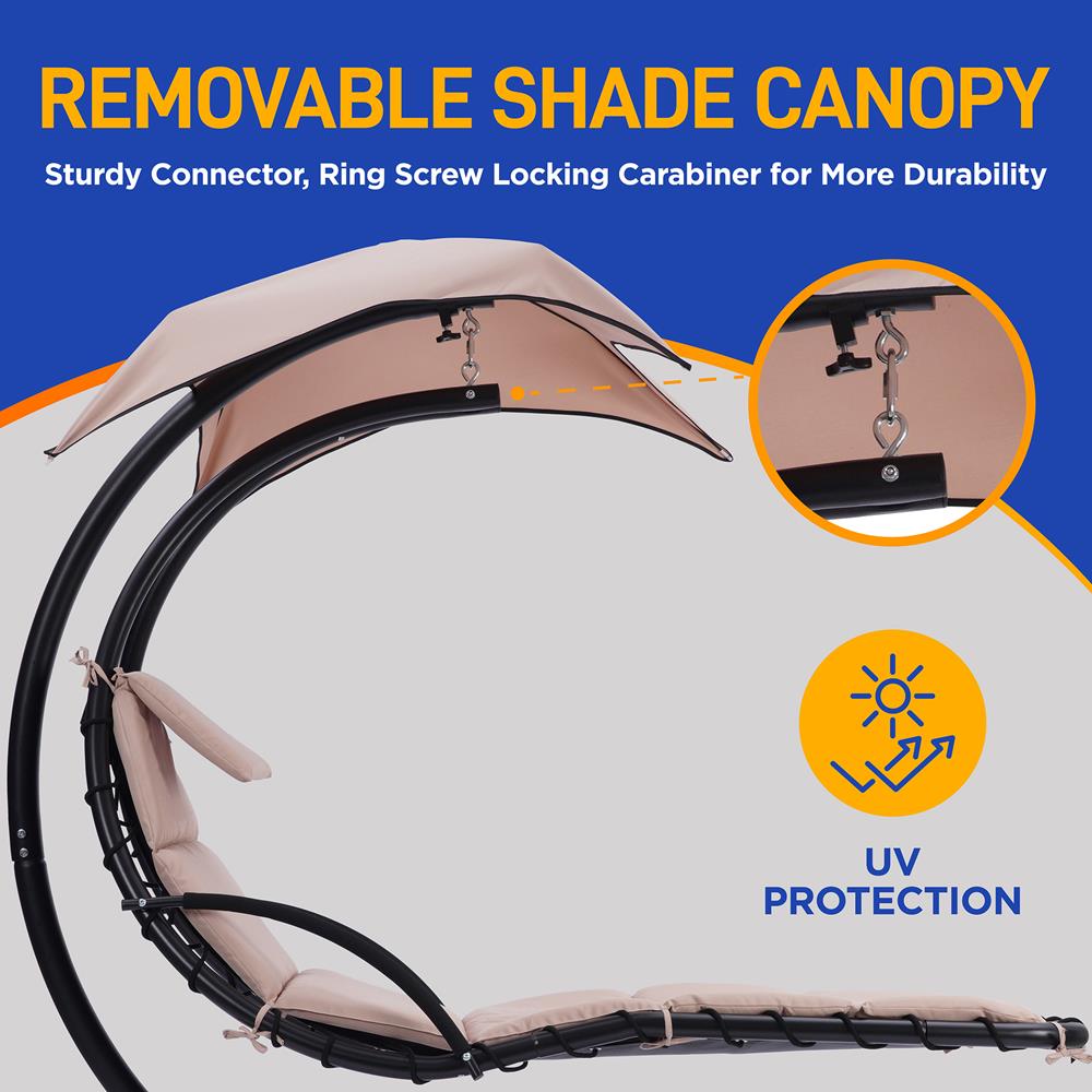 Outdoor Hanging Chaise Lounge Chair - Thumbnail 4