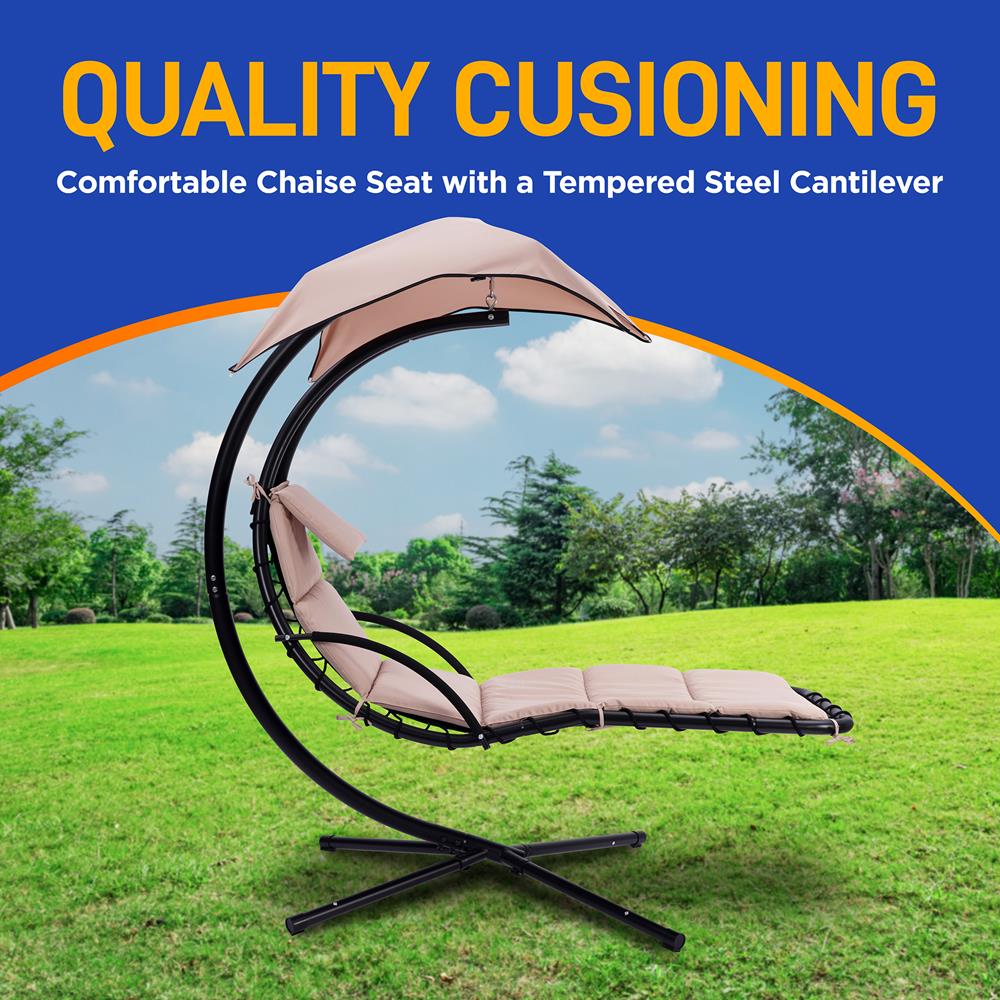 Outdoor Hanging Chaise Lounge Chair - Thumbnail 3