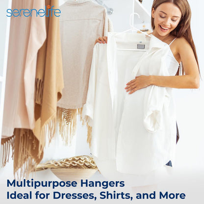 50-Pack White Plastic Hangers - Space-Saving, Durable, Non-Snag Design