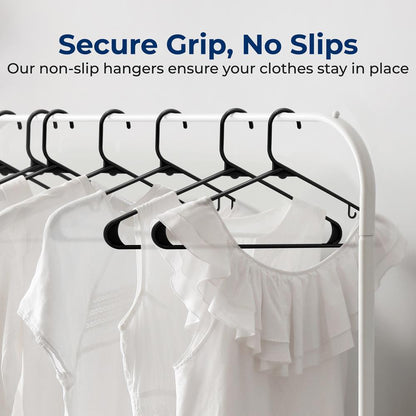 Plastic Hangers 150 Pack, Space-Saving Non-Slip Design, Ultra-Thin