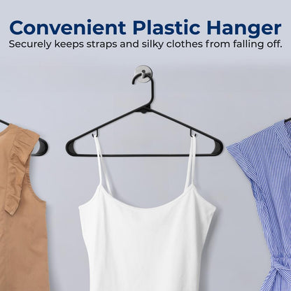 200 Pack Non-Slip Plastic Hangers, Space-Saving, 360° Swivel Hook