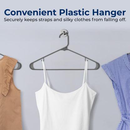 20 Pack Plastic Hangers, Space-Saving, Non-Slip, 360¬∞ Swivel Hook, Gray