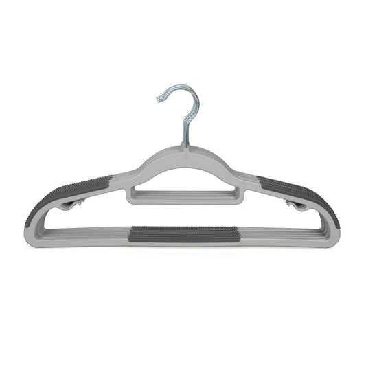 30-Pack Non-Slip Clothes Hangers, Space-Saving ABS Plastic, Grey