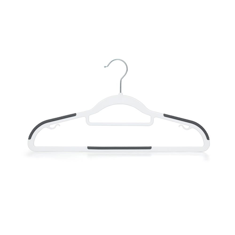 50-Pack Non-Slip Clothes Hangers, Space-Saving ABS Plastic, White