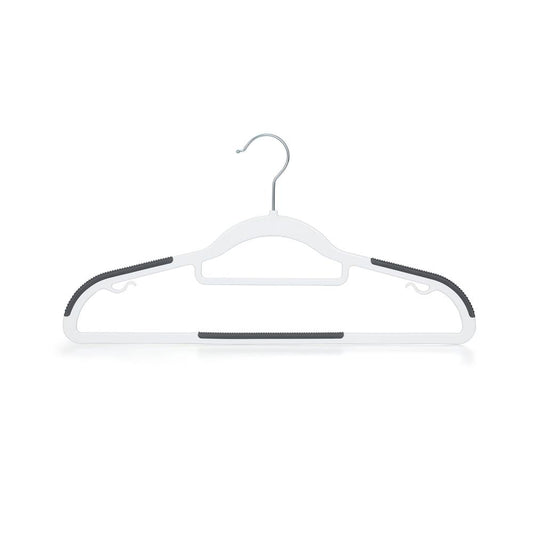 50-Pack Non-Slip Clothes Hangers, Space-Saving ABS Plastic, White