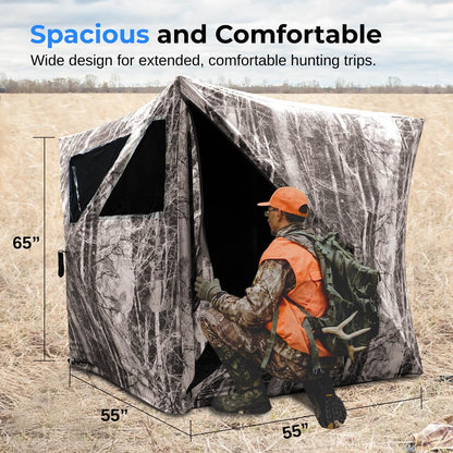 Ground Hunting Blind - Easy Setup, Water Repellent, Camo, 65"x55"