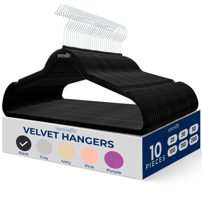 Velvet Hangers 10-Pack, Non-Slip, 360¬∞ Swivel Hook, Space-Saving