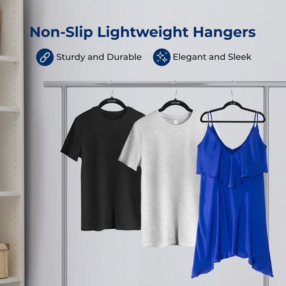 30-Pack Velvet Hangers Non-Slip 360° Swivel Hook Space-Saving Design