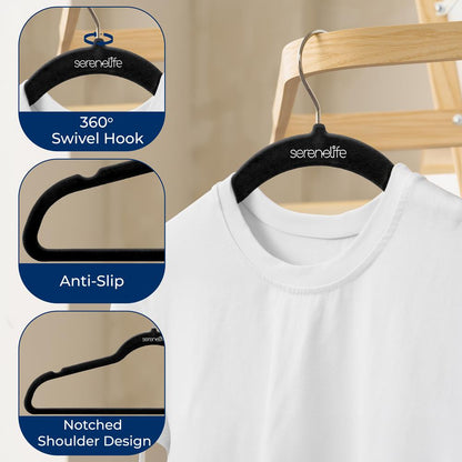 30-Pack Velvet Hangers Non-Slip 360° Swivel Hook Space-Saving Design
