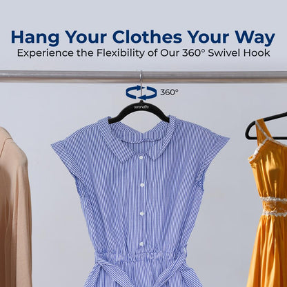 Velvet Non-Slip Hangers 50-Pack, Space-Saving, 360° Swivel Hook