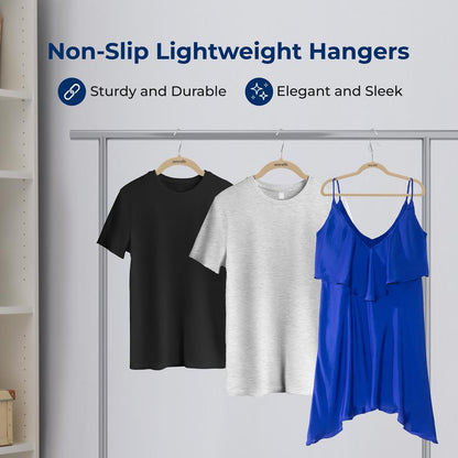 Velvet Hangers 30-Pack, Non-Slip, Space-Saving, 360° Swivel, Ivory