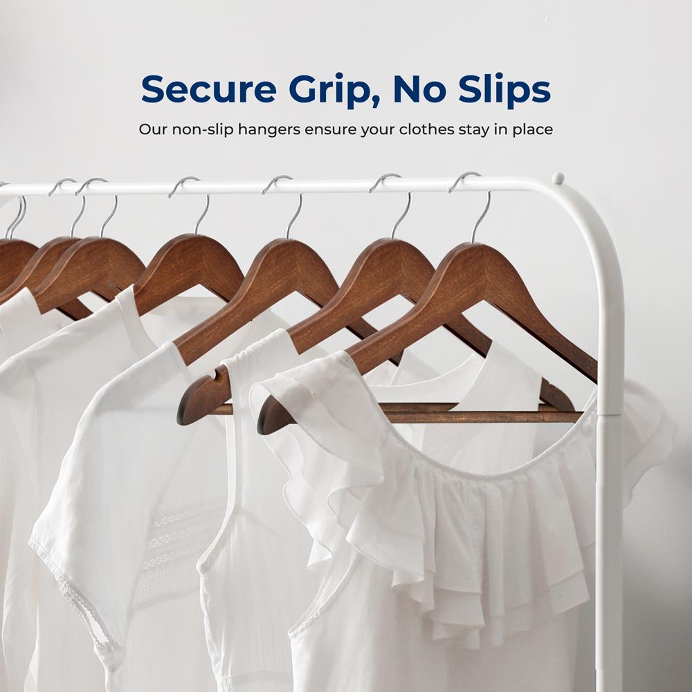 product image number 3 for SereneLife Non-Slip Wooden Hangers