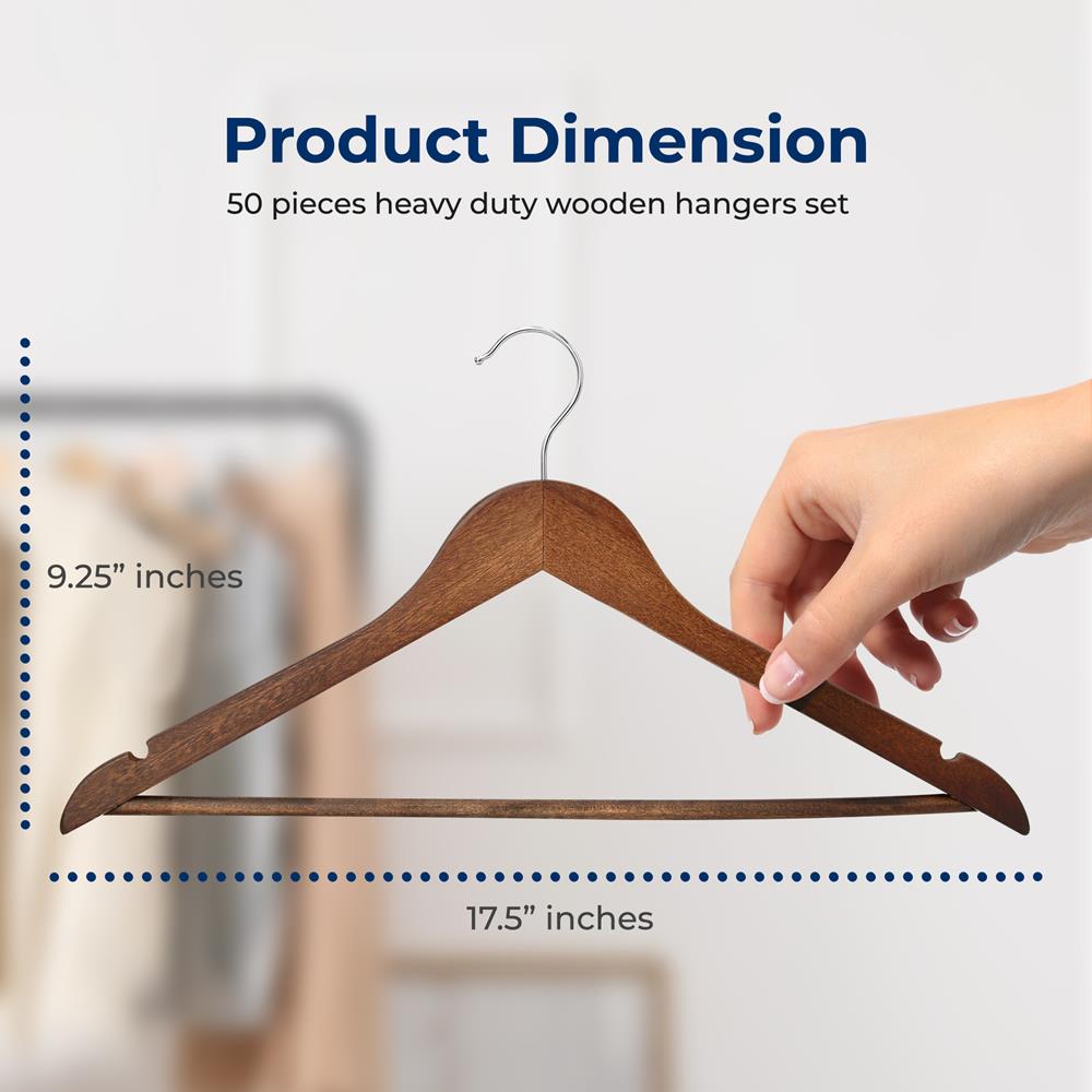 product image number 2 for SereneLife Non-Slip Wooden Hangers