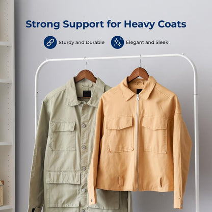 Wooden Coat Hangers 80-Pack, Durable 360° Swivel Hook, Natural Wood