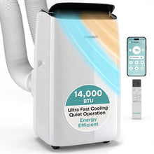 14000 BTU Portable Inverter Air Conditioner with Cooling, Heating, Wi-Fi Connectivity, and Quiet Operation – Perfect for Bedrooms, Offices, Living Rooms, and Indoor Spaces (White)