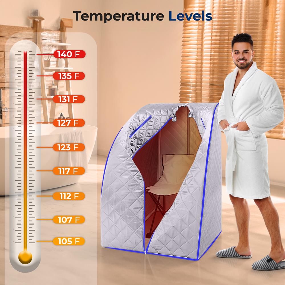 portable sauna tent Serene Life Compact & Portable Infrared Sauna, Silver