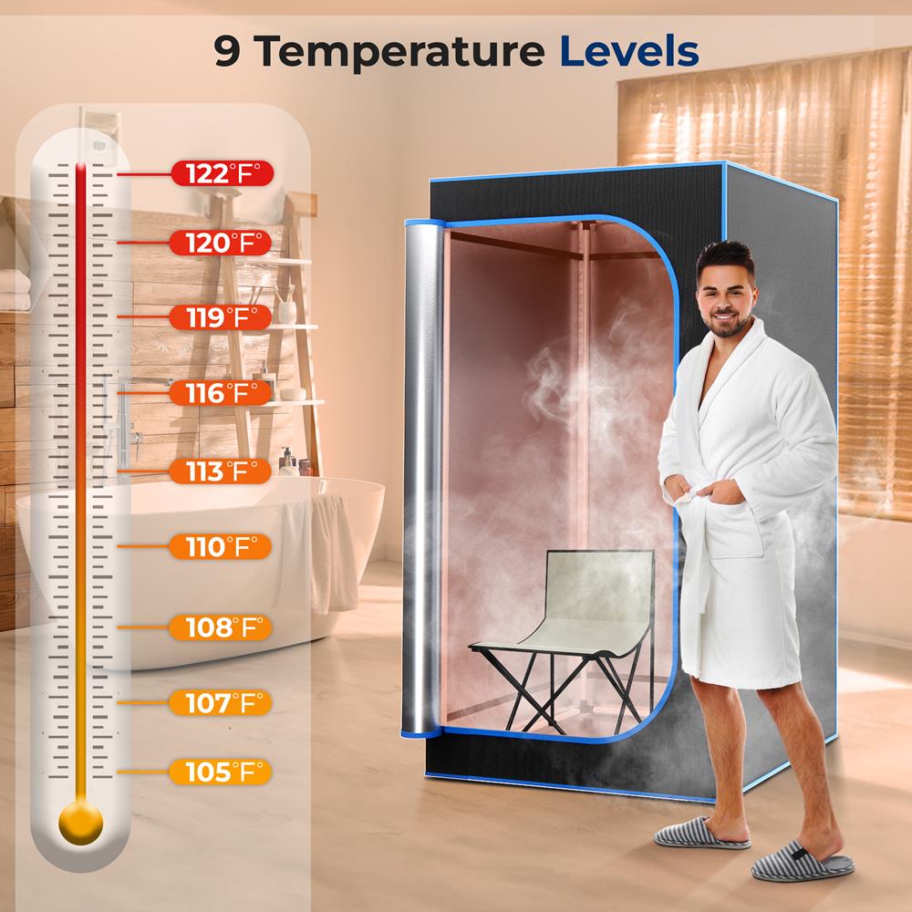 Portable Home Sauna for Detox, 4L Steamer, Folding Chair, Gray