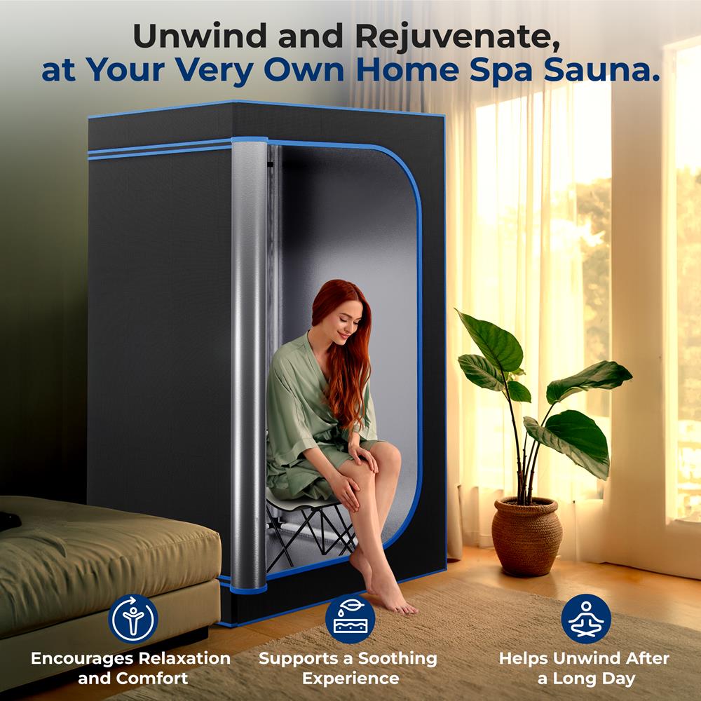Portable Home Sauna for Detox, 4L Steamer, Folding Chair, Gray