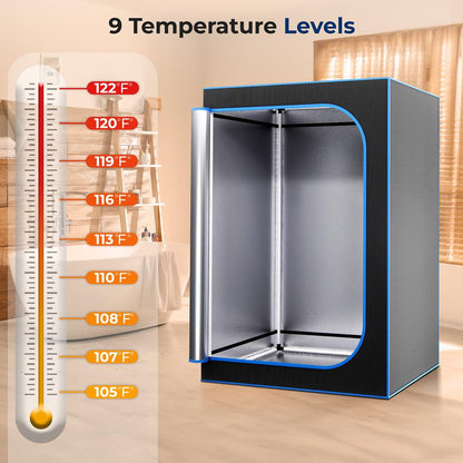 Portable 2-Person Sauna Tent, Detox & Relax, 4L Steamer, 2 Chairs, Black