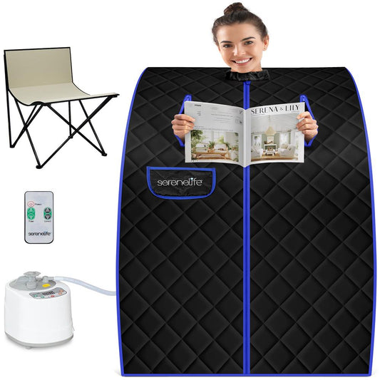 Portable Home Sauna, Detox Therapy, 2L Steamer, Folding Chair, Remote Control