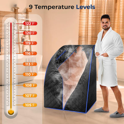 Portable Home Sauna, Detox Therapy, 2L Steamer, Folding Chair, Remote Control