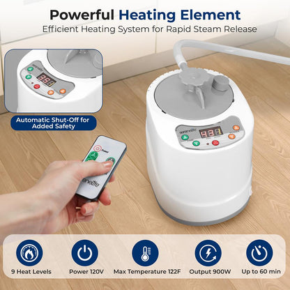 Portable Home Sauna, Detox Therapy, 2L Steamer, Folding Chair, Remote Control