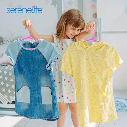 60-Pack Non-Slip Kids Hangers, Space-Saving, Durable Plastic, Pink