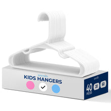 40-Pack Non-Slip Kids Hangers - Space-Saving, Durable, White