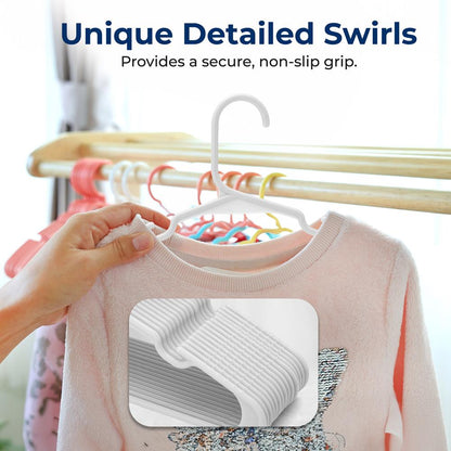 Plastic Kids Hangers 60-Pack Non-Slip Space-Saving Design White