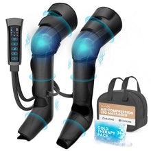 Air Compression Leg Massager, Pain Relief, Heat & 6 Modes, Soccer Leather