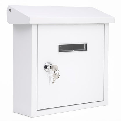 Weatherproof Wall Mount Mailbox, Secure Lock, Galvanized Steel