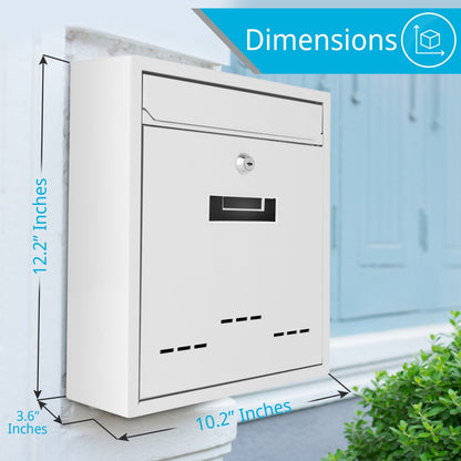 product image number 2 for SereneLife Wall Mount Locking Mailbox