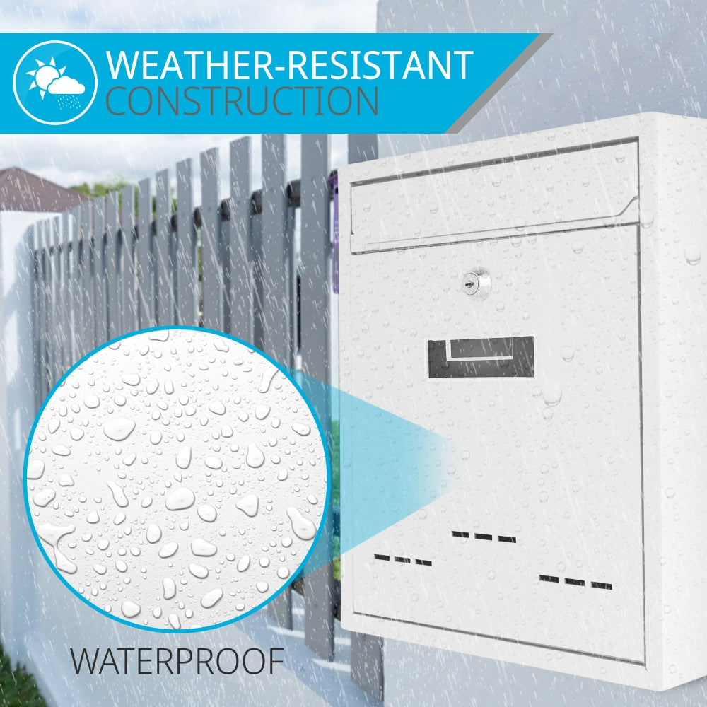 product image number 3 for SereneLife Wall Mount Locking Mailbox