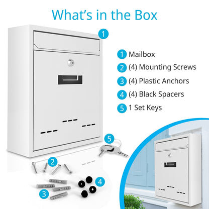 product image number 7 for SereneLife Wall Mount Locking Mailbox
