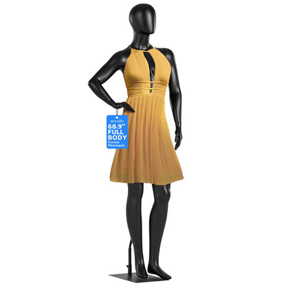 Female Mannequin Dress Form, Realistic Face, Flexible Limbs, 68.9"