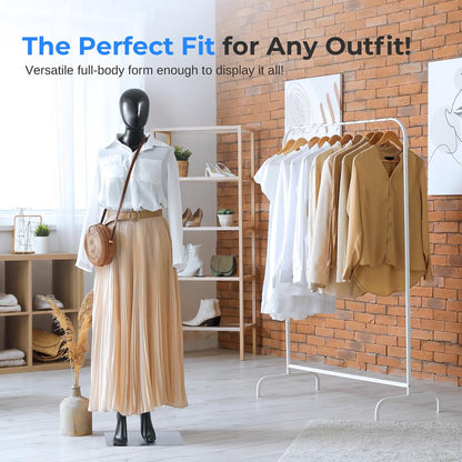 Female Mannequin Dress Form, Realistic Face, Flexible Limbs, 68.9"