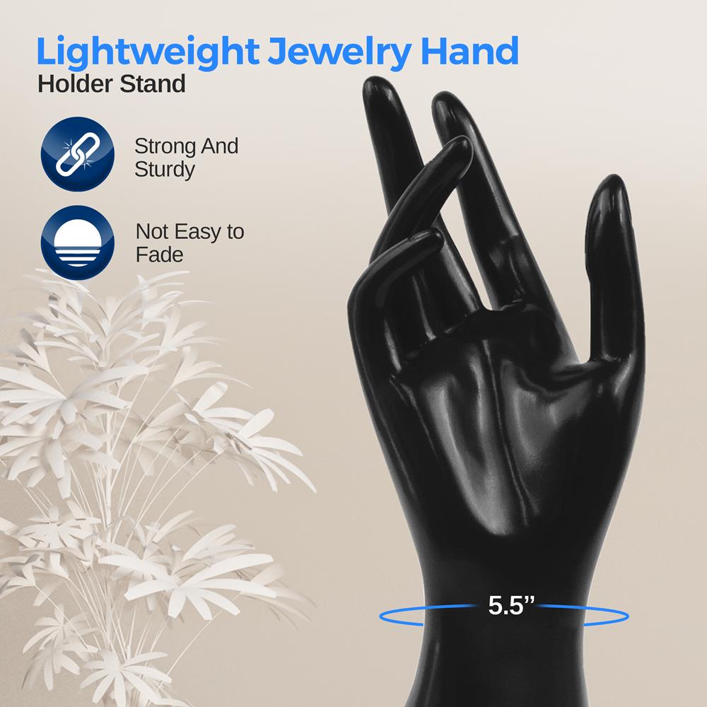 EQAIWUJIE Silicone Hand Lifesize Female Mannequin Hand Display Jewerly Display Art Sketch With Nail (A Pair, Brown