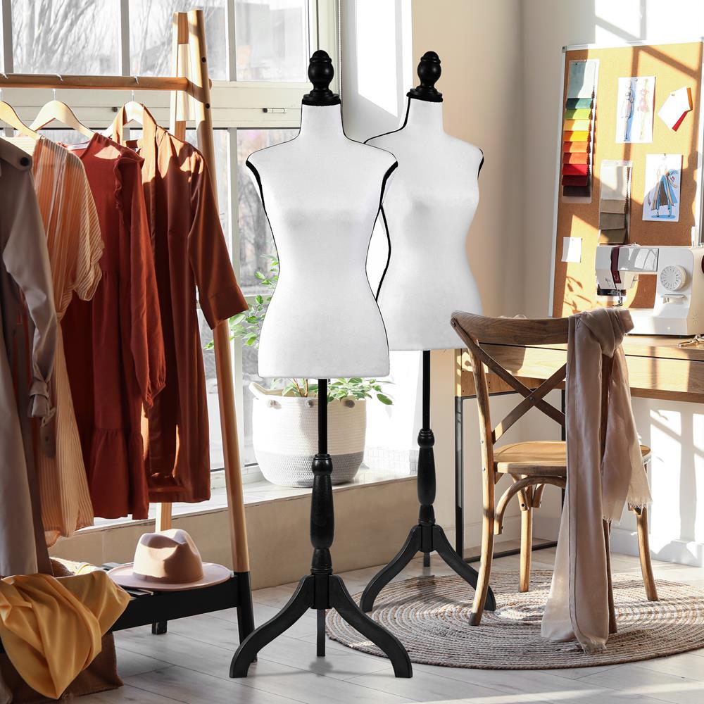 Female Dress Form Mannequin, Adjustable Height, Foam Torso, White Pyle USA Female Dress Form Mannequin, Adjustable Height, Foam Torso, White Pyle USA